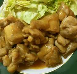 鶏もも肉の味噌マヨ炒めの出来上がり写真