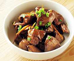 砂肝とレバーのしぐれ煮の出来上がり写真